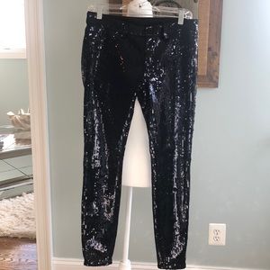 BlankNYC Sequined Party Skinny Pants with stretch